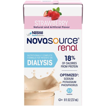 NOVASOURCE Renal Strawberry Oral Supplement, 8 oz. Carton, PK 27 00043900640518